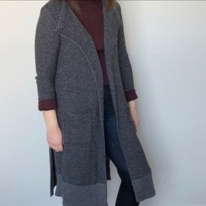 Cabi Lara Sweater- Duster Cardigan in Marled Grey